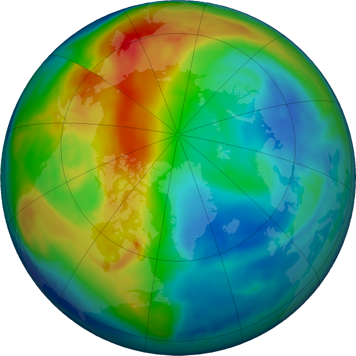 Arctic ozone map for 29 November 2019